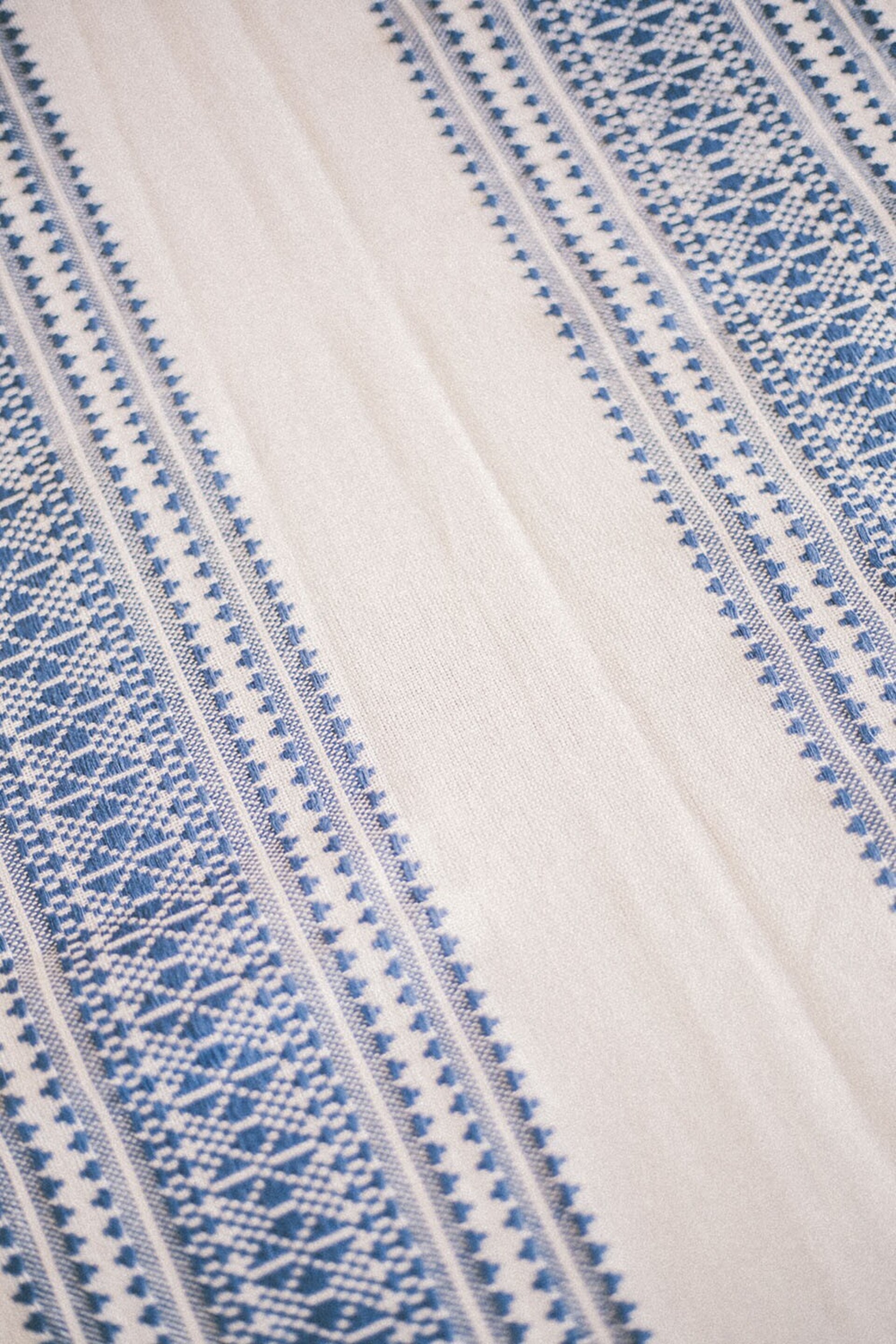 MANTEL DE ALGODÓN CENEFAS AZULES 180x100cm - 10